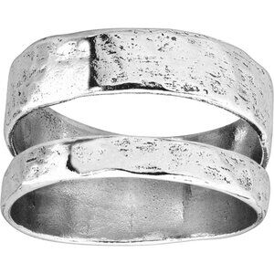 Women's Double Spaced Two Bar Ring in Sterling Silver Illusion Of Separate Bands